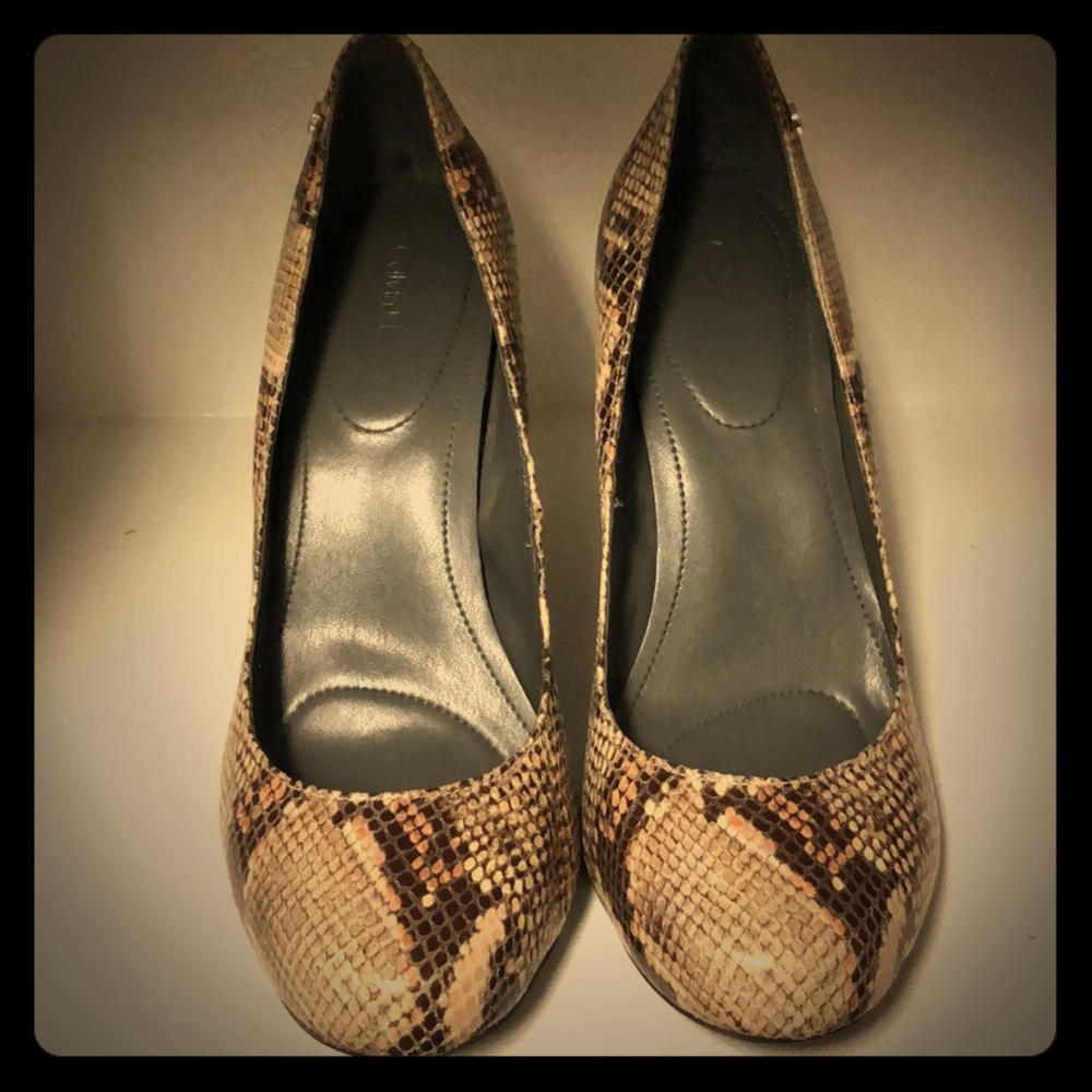 Calvin Klein snakeskin pumps